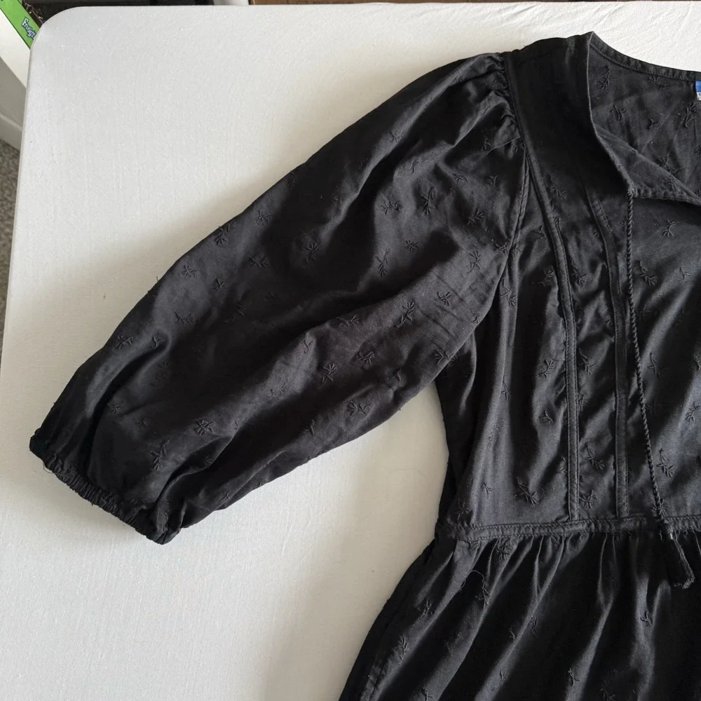 Old Navy Maxi Dress XL Tiered Dark Romantic Cottage Modest Witchy Peasant Black - Picture 5 of 16